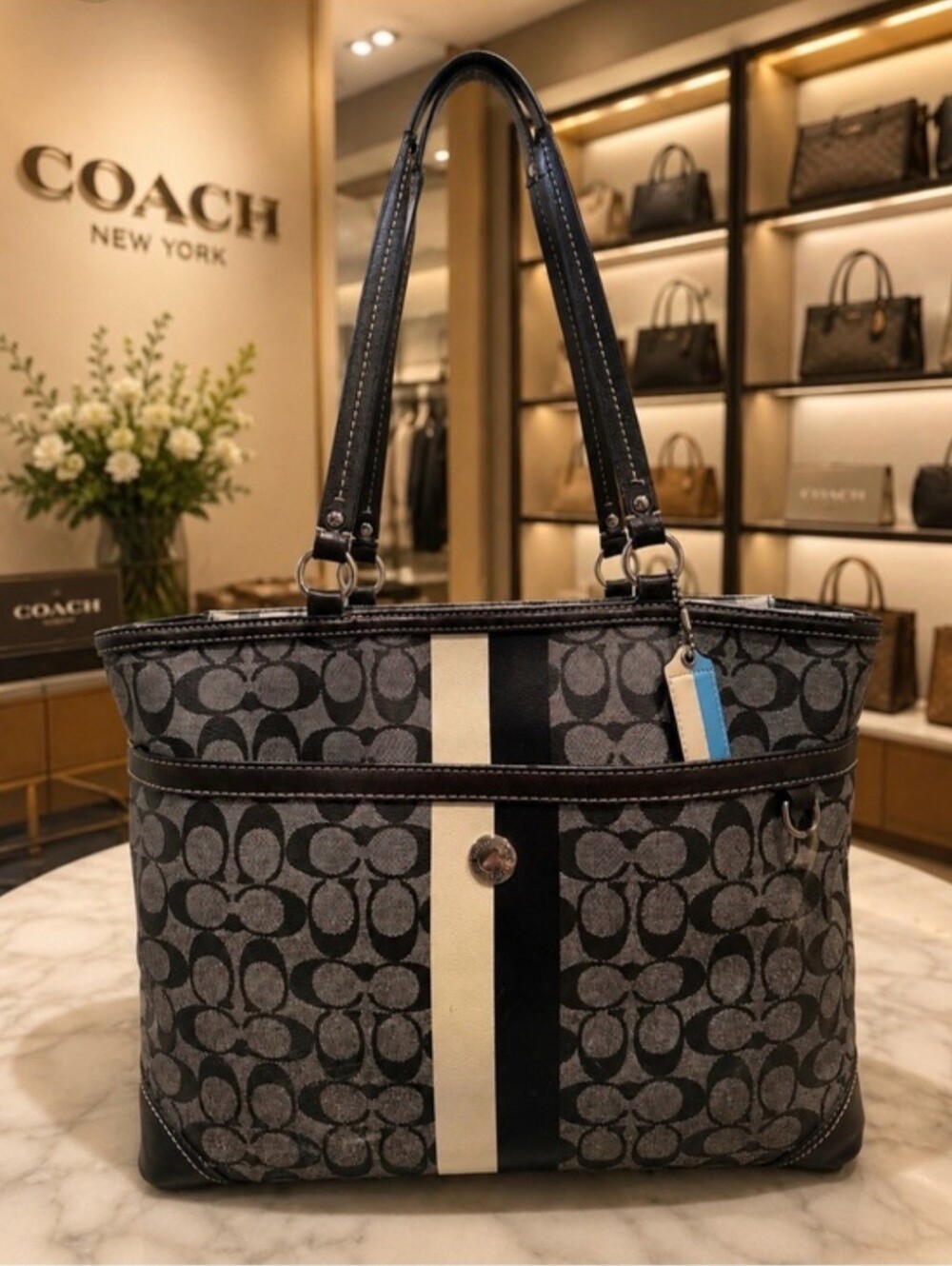 Coach Chelsea Heritage Voyager Stripe Tote